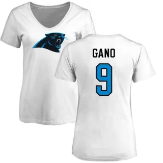 Graham Gano Women's Carolina Panthers Name & Number Logo Slim Fit T-Shirt - White