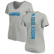 Graham Glasgow Women's Detroit Lions Backer V-Neck T-Shirt - Ash