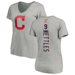 Graig Nettles Women's Cleveland Indians Backer Slim Fit T-Shirt - Ash