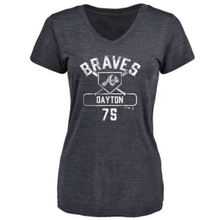 Grant Dayton Women's Atlanta Braves Base Runner Tri-Blend T-Shirt - Navy