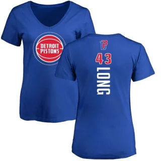 Grant Long Women's Detroit Pistons Royal Backer T-Shirt