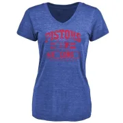 Grant Long Women's Detroit Pistons Royal Baseline Tri-Blend T-Shirt