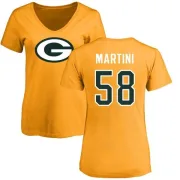 Greer Martini Women's Green Bay Packers Name & Number Logo Slim Fit T-Shirt - Gold