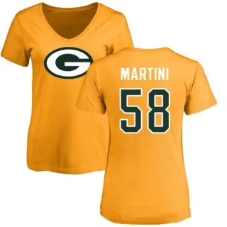 Greer Martini Women's Green Bay Packers Name & Number Logo Slim Fit T-Shirt - Gold