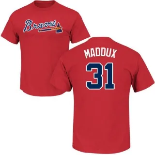 Greg Maddux Atlanta Braves Name & Number T-Shirt - Red