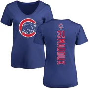 Greg Maddux Women's Chicago Cubs Backer Slim Fit T-Shirt - Royal