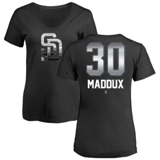 Greg Maddux Women's San Diego Padres Midnight Mascot V-Neck T-Shirt - Black