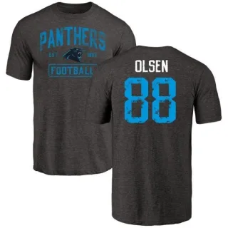 Greg Olsen Carolina Panthers Black Distressed Name & Number Tri-Blend T-Shirt