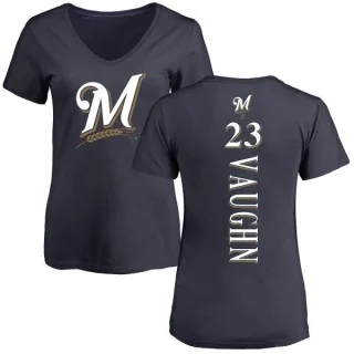 Greg Vaughn Women's Milwaukee Brewers Backer Slim Fit T-Shirt - Navy