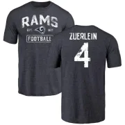 Greg Zuerlein Los Angeles Rams Distressed Name & Number Tri-Blend T-Shirt - Navy