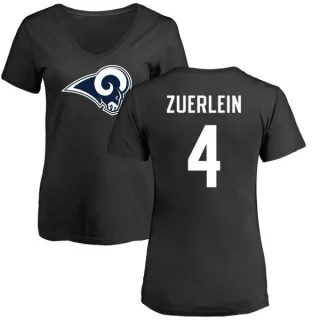 Greg Zuerlein Women's Los Angeles Rams Name & Number Logo Slim Fit T-Shirt - Black