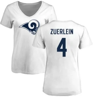 Greg Zuerlein Women's Los Angeles Rams Name & Number Logo Slim Fit T-Shirt - White