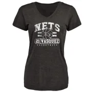 Greivis Vasquez Women's Brooklyn Nets Black Baseline Tri-Blend T-Shirt