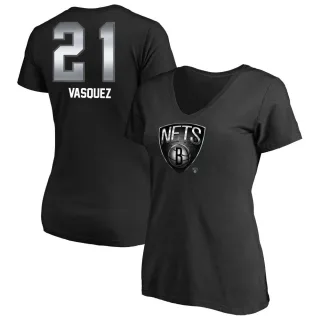 Greivis Vasquez Women's Brooklyn Nets Black Midnight Mascot T-Shirt