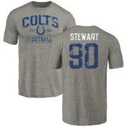 Grover Stewart Indianapolis Colts Gray Distressed Name & Number Tri-Blend T-Shirt