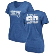 Grover Stewart Women's Indianapolis Colts Retro Tri-Blend V-Neck T-Shirt - Royal