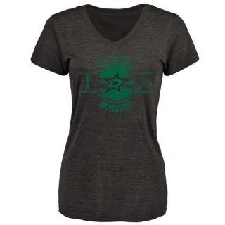 Gump Worsley Women's Dallas Stars Insignia Tri-Blend T-Shirt - Black