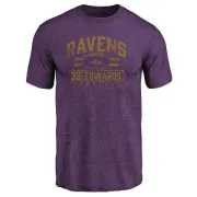 Gus Edwards Baltimore Ravens Flanker Tri-Blend T-Shirt - Purple