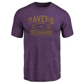 Gus Edwards Baltimore Ravens Flanker Tri-Blend T-Shirt - Purple