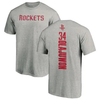 Hakeem Olajuwon Houston Rockets Ash Backer T-Shirt