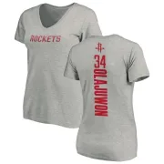 Hakeem Olajuwon Women's Houston Rockets Ash Backer T-Shirt