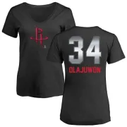 Hakeem Olajuwon Women's Houston Rockets Black Midnight Mascot T-Shirt