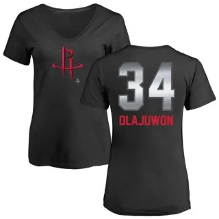 Hakeem Olajuwon Women's Houston Rockets Black Midnight Mascot T-Shirt