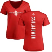 Hakeem Olajuwon Women's Houston Rockets Red Backer T-Shirt