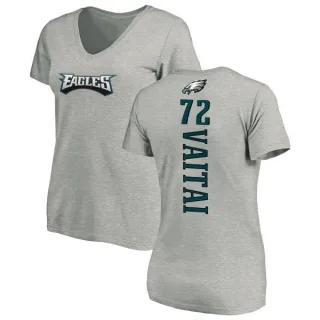 Halapoulivaati Vaitai Women's Philadelphia Eagles Backer V-Neck T-Shirt - Ash