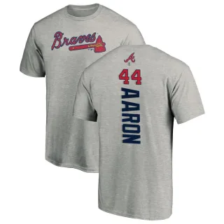 Hank Aaron Atlanta Braves Backer T-Shirt - Ash