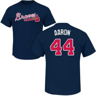 Hank Aaron Atlanta Braves Name & Number T-Shirt - Navy