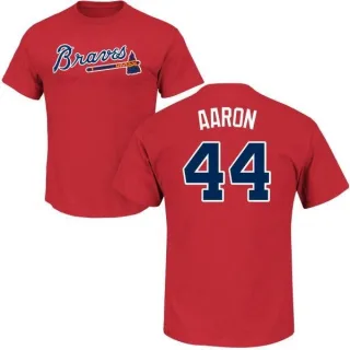 Hank Aaron Atlanta Braves Name & Number T-Shirt - Red