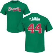 Hank Aaron Atlanta Braves St. Patrick's Day Name & Number T-Shirt - Green