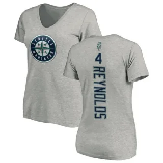 Harold Reynolds Women's Seattle Mariners Backer Slim Fit T-Shirt - Ash