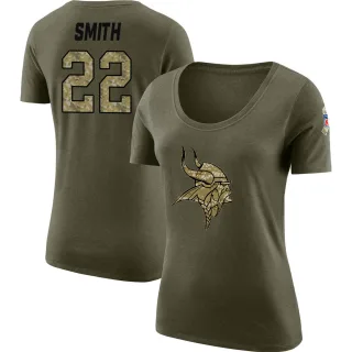 Harrison Smith Women's Minnesota Vikings Salute to Service Olive Legend Scoop Neck T-Shirt