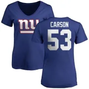 Harry Carson Women's New York Giants Name & Number Logo Slim Fit T-Shirt - Royal