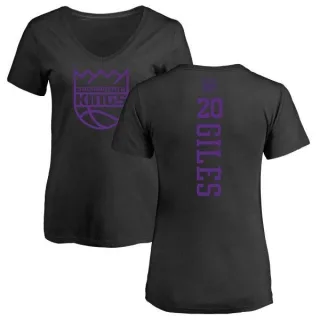 Harry Giles Women's Sacramento Kings Black One Color Backer Slim-Fit V-Neck T-Shirt