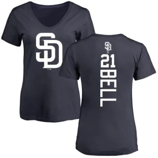 Heath Bell Women's San Diego Padres Backer Slim Fit T-Shirt - Navy