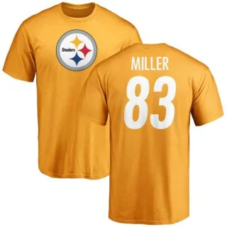 Heath Miller Pittsburgh Steelers Name & Number Logo T-Shirt - Gold