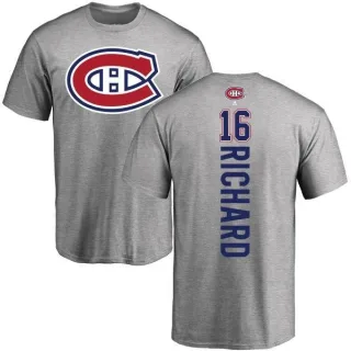 Henri Richard Montreal Canadiens Backer T-Shirt - Ash