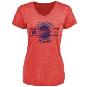 Henri Richard Women's Montreal Canadiens Insignia Tri-Blend T-Shirt - Red