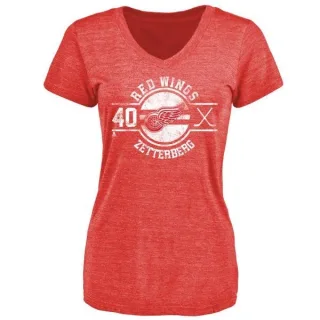 Henrik Zetterberg Women's Detroit Red Wings Insignia Tri-Blend T-Shirt - Red