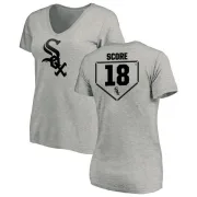 Herb Score Women's Chicago White Sox RBI Slim Fit V-Neck T-Shirt - Heathered Gray