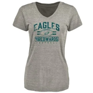 Herman Edwards Women's Philadelphia Eagles Flanker Tri-Blend T-Shirt - Heathered Gray