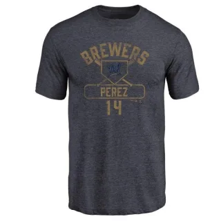 Hernan Perez Milwaukee Brewers Base Runner Tri-Blend T-Shirt - Navy