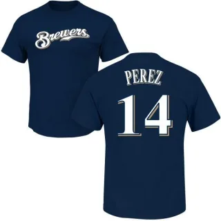 Hernan Perez Milwaukee Brewers Name & Number T-Shirt - Navy