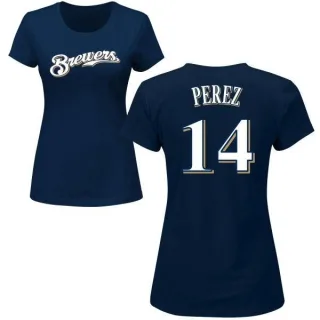 Hernan Perez Women's Milwaukee Brewers Name & Number T-Shirt - Navy