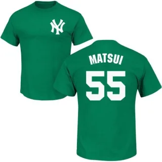 Hideki Matsui New York Yankees St. Patrick's Day Name & Number T-Shirt - Green