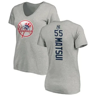 Hideki Matsui Women's New York Yankees Backer Slim Fit T-Shirt - Ash