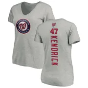 Howie Kendrick Women's Washington Nationals Backer Slim Fit T-Shirt - Ash